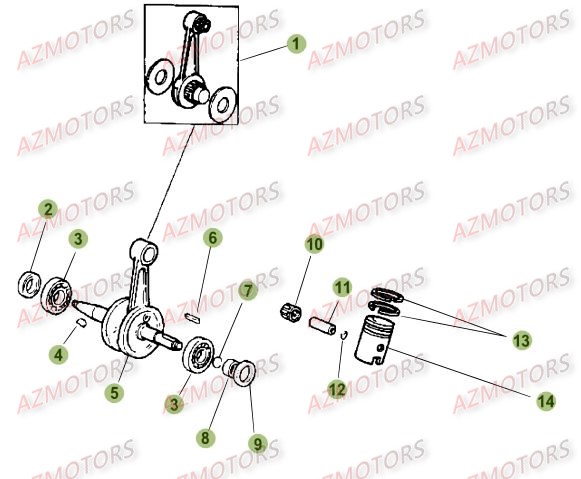 VILEBREQUIN   PISTON   CONTRE ARBRE BETA 50 TRACK 09