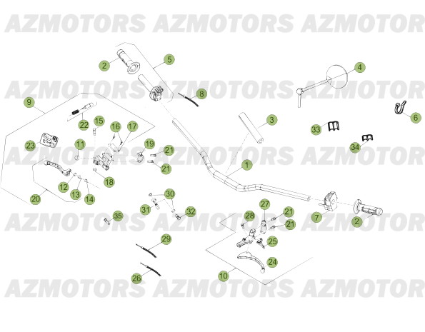 Commandes   Guidon BETA Pièces Beta 50 Motard TRACK - 2013-2012