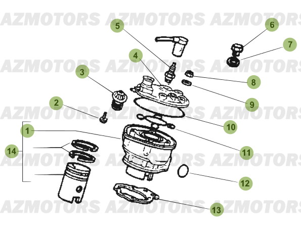 Cylindre   Culasse   Distribution BETA Pièces Beta 50 Motard TRACK - 2013-2012