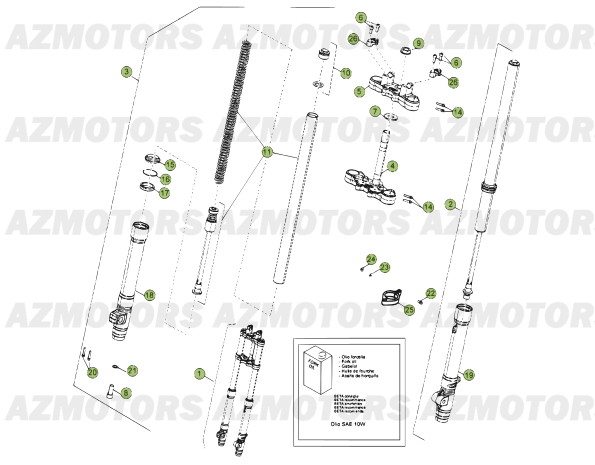 FOURCHE DU NUMERO SERIE 400001 A 400185 BETA 50 TRACK 12