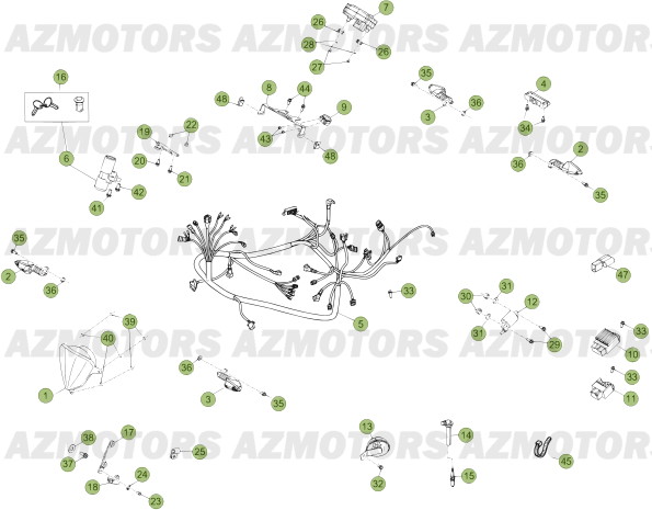 Installation Electrique Du Numero Serie 400001 A 401076 BETA Pièces Beta 50 Motard TRACK - 2013-2012