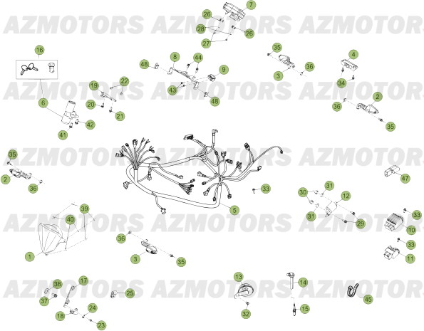 INSTALLATION ELECTRIQUE DU NUMERO SERIE 400001 A 401076 BETA Pièces BETA RR 50 MOTARD TRACK [2013-2012]