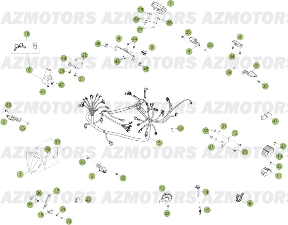 Installation Electrique Du Numero Serie 401077 A 499999 BETA Pièces Beta 50 Motard TRACK - 2013-2012