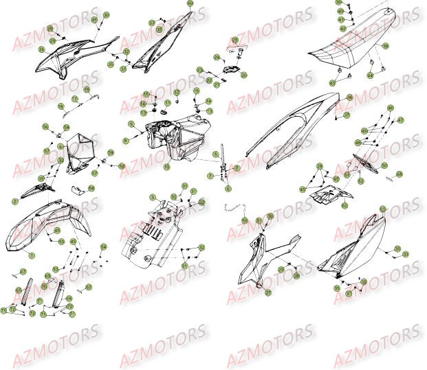 Carenages   Reservoir   Selle Du No Serie 401332 A 499999 BETA Pièces Beta 50 Motard TRACK - 2015-2014
