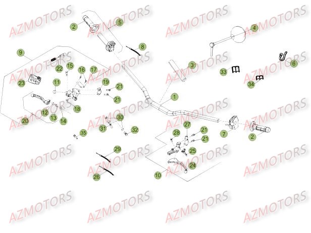 Commandes   Guidon BETA Pièces Beta 50 Motard TRACK - 2015-2014