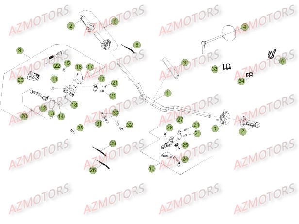 COMMANDES - GUIDON pour 50-TRACK-14