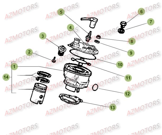 Cylindre   Culasse   Distribution BETA Pièces Beta 50 Motard TRACK - 2015-2014