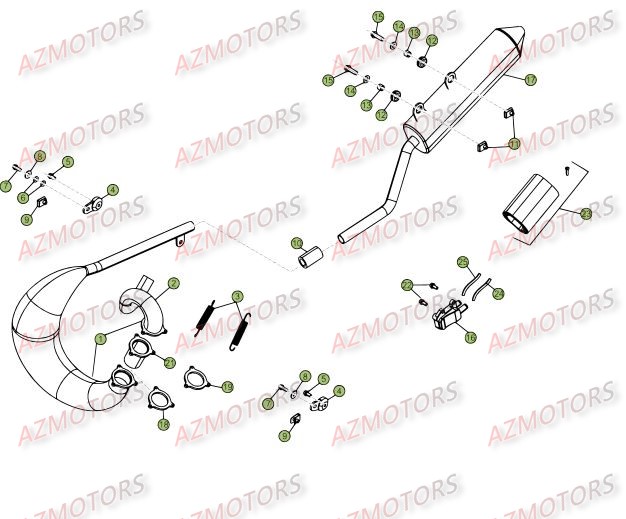 Echappement BETA Pièces Beta 50 Motard TRACK - 2015-2014