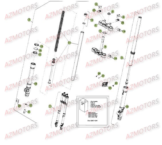 Fourche Du No Serie 400001 A 400185 BETA Pièces Beta 50 Motard TRACK - 2015-2014