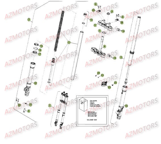 FOURCHE DU No SERIE 400001 A 400185 BETA 50 TRACK 14