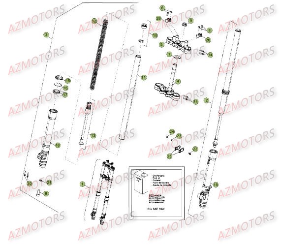 Fourche Du No Serie 400221 A 401331 BETA Pièces Beta 50 Motard TRACK - 2015-2014
