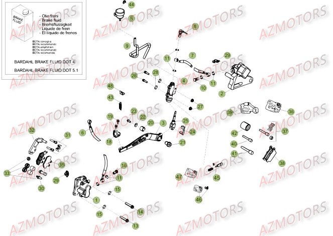 PASTILLES PINCE 25.03067/73 BETA pour FREIN DU No SERIE 401332 A 499999 de 50-TRACK-14