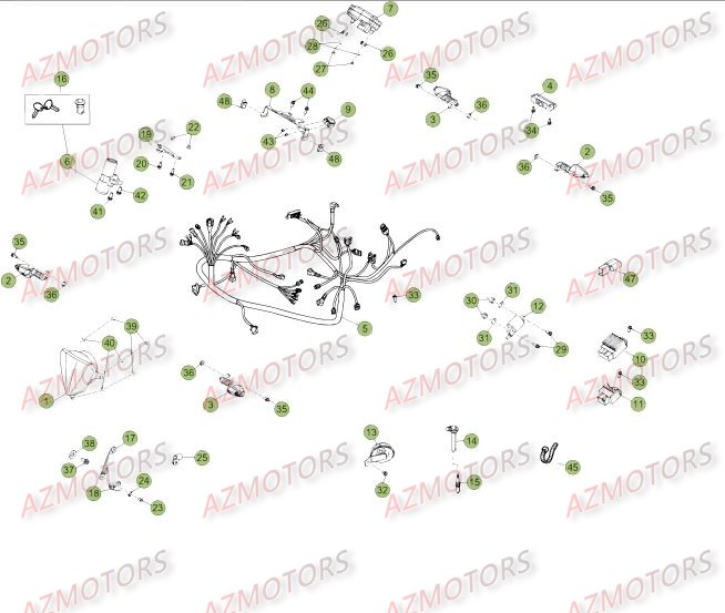 Installation Electrique Du No Serie 400001 A 401076 BETA Pièces Beta 50 Motard TRACK - 2015-2014
