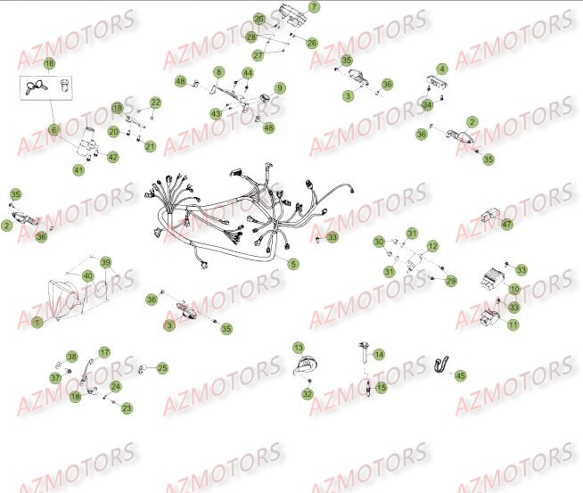 INSTALLATION ELECTRIQUE DU No SERIE 400001 A 401076 BETA Pièces BETA RR 50 MOTARD TRACK [2015-2014]