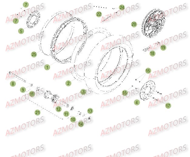 Roue Arriere Du No Serie 401332 A 499999 BETA Pièces Beta 50 Motard TRACK - 2015-2014