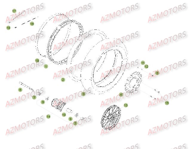 Roue Avant Du No Serie 401332 A 499999 BETA Pièces Beta 50 Motard TRACK - 2015-2014