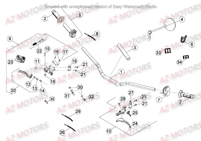 Commandes Guidon BETA Pièces Beta 50 Motard TRACK - 2016