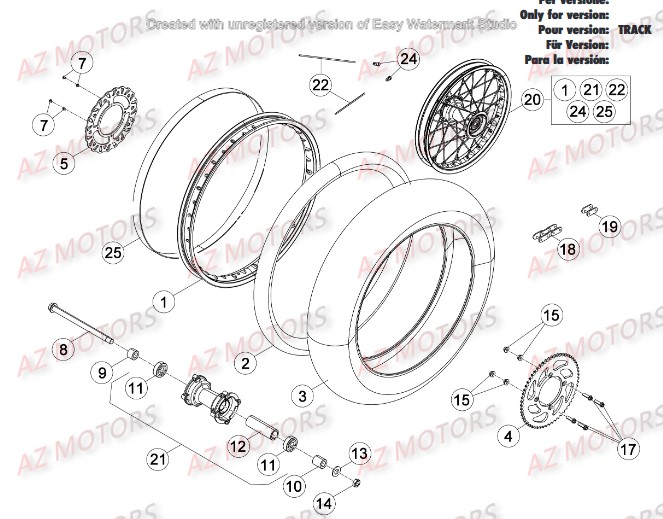 Roue Arriere BETA Pièces Beta 50 Motard TRACK - 2016