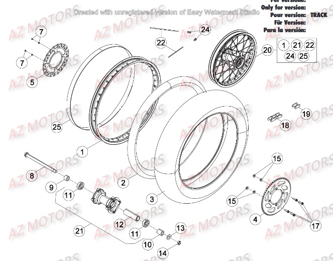 ROUE ARRIERE BETA 50 TRACK 16