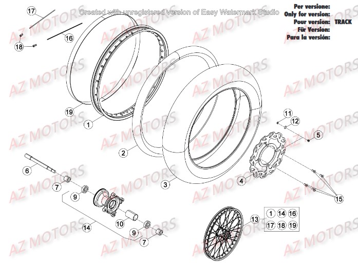 Roue Avant BETA Pièces Beta 50 Motard TRACK - 2016