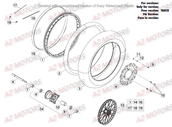 ROUE_AVANT BETA Pièces BETA RR 50 MOTARD TRACK [2016]