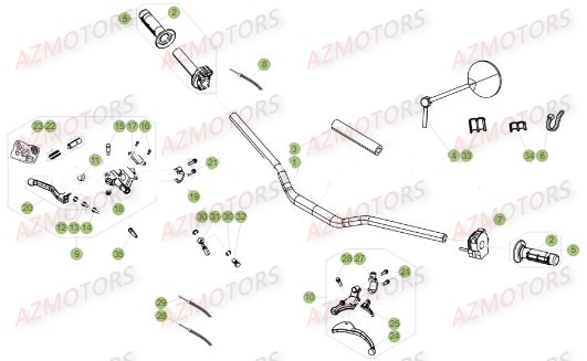 Commandes Guidon BETA Pièces Beta 50 Motard TRACK - 2017