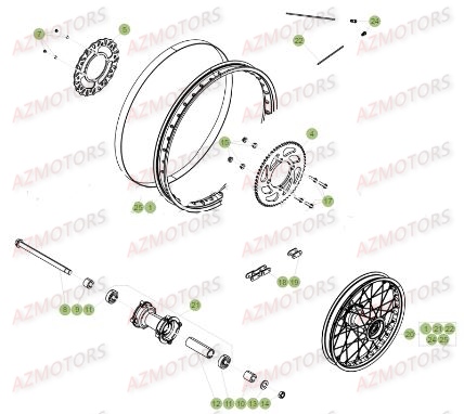 Roue Arriere BETA Pièces Beta 50 Motard TRACK - 2017