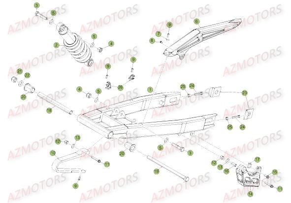 SUSPENSION ARRIERE pour 50-TRACK-17