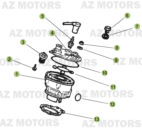 Cylindre Culasse Distribution BETA Pièces Beta 50 Motard TRACK - 2011-2010