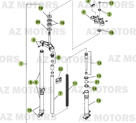 Fourche Du No 000 A 100001 BETA Pièces Beta 50 Motard TRACK - 2011-2010