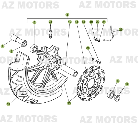 Roue Avant BETA Pièces Beta 50 Motard TRACK - 2011-2010