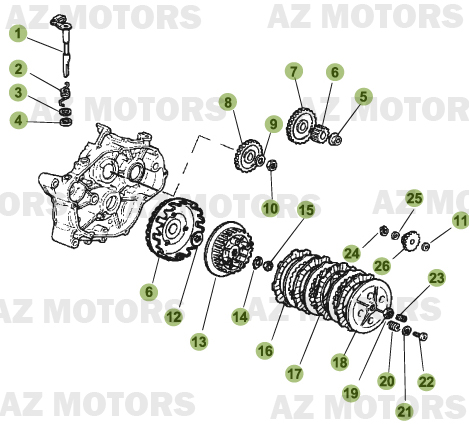 Transmission Principale Embrayage BETA Pièces Beta 50 Motard TRACK - 2011-2010