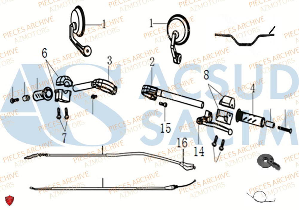 Guidon ARCHIVE_MOTORCYCLE PIECE CAFE RACER 50cc AM80 EURO4 ARCHIVE