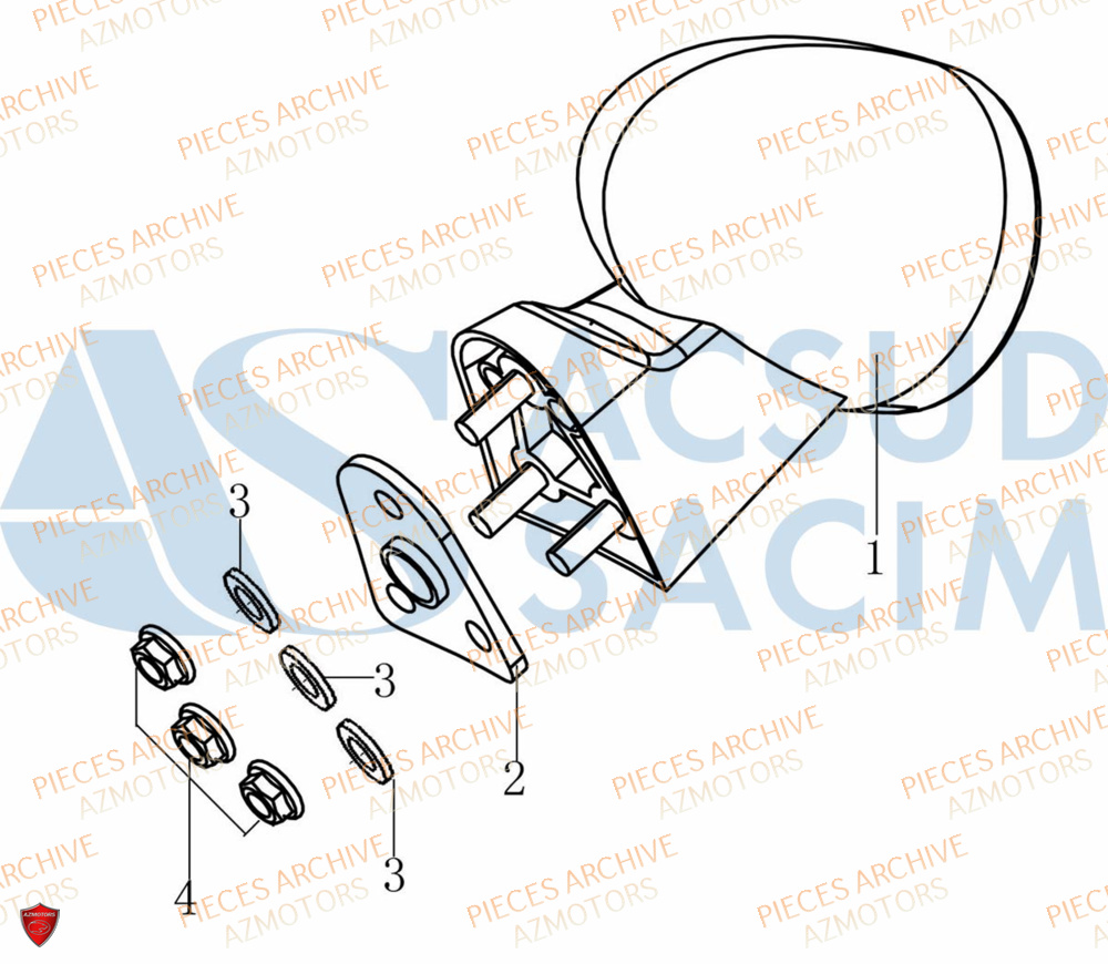 Feu Arriere ARCHIVE_MOTORCYCLE PIECE CAFE_RACER 50cc AM80 EURO5 ARCHIVE