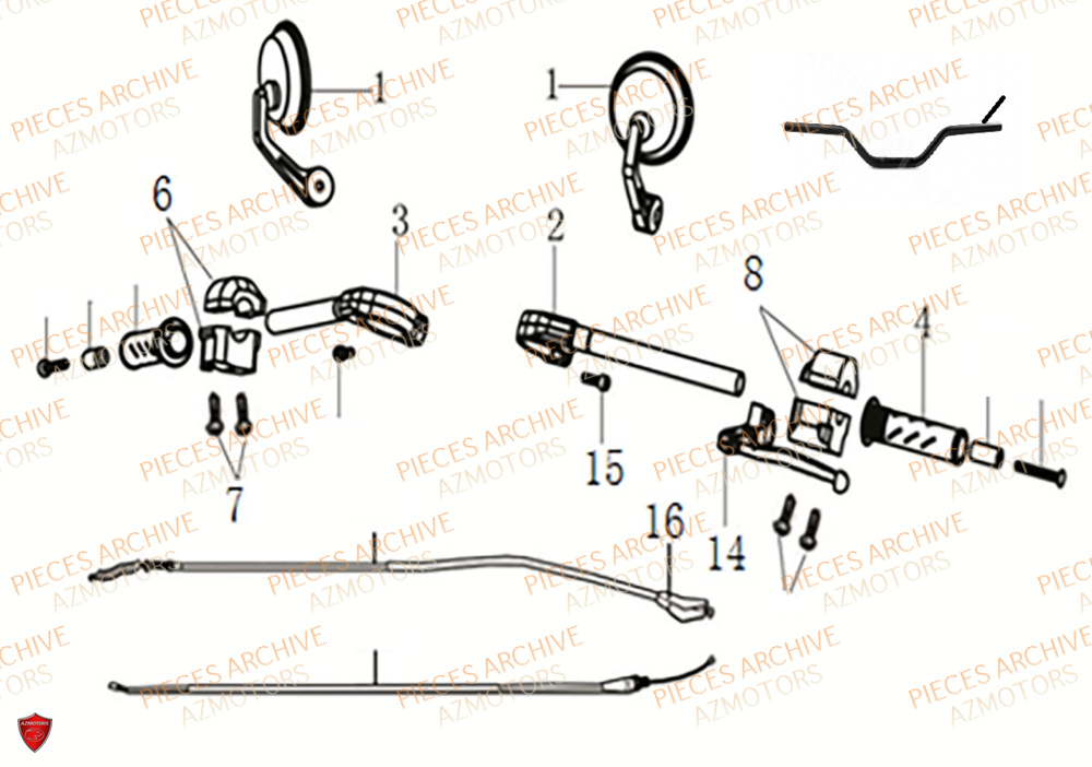 Guidon ARCHIVE_MOTORCYCLE PIECE CAFE_RACER 50cc AM80 EURO5 ARCHIVE