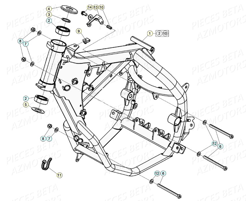 CHASSIS BETA Pieces Beta 50 RR RACING - 2020 - Pieces Origine Betamotor