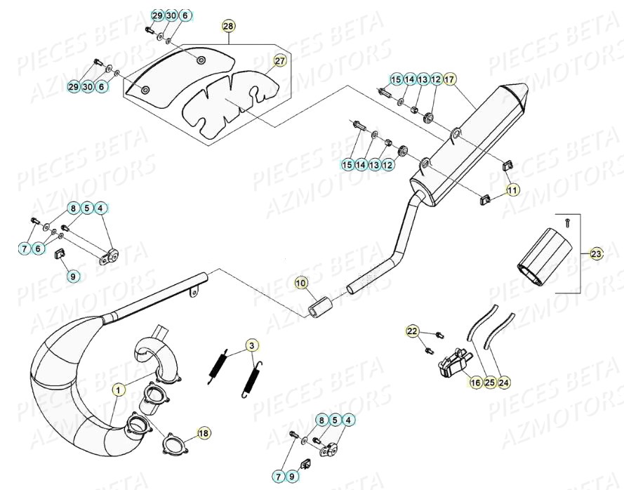 ECHAPPEMENT BETA Pieces Beta 50 RR RACING - 2020 - Pieces Origine Betamotor