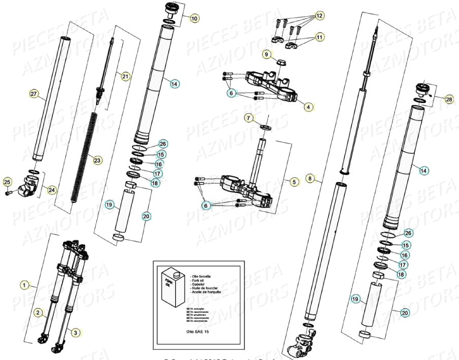 FOURCHE 50 RR 2T RACING pour 50 RR RACING 20