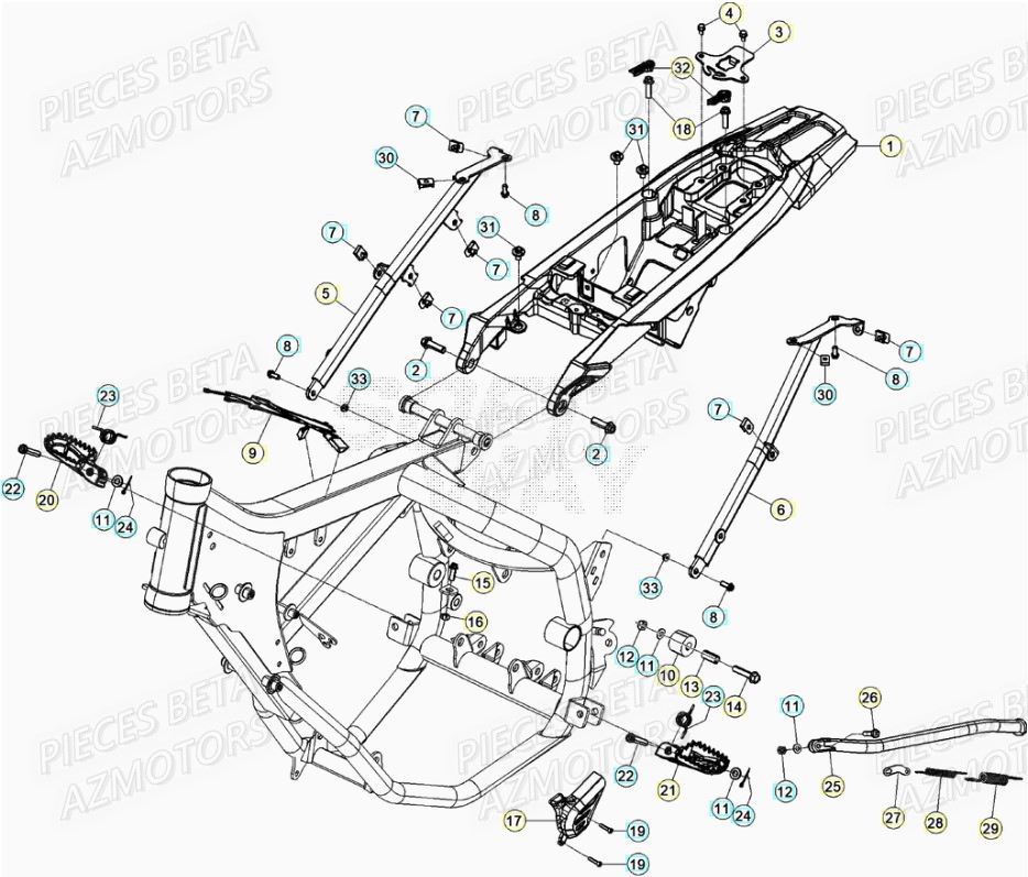 ACCESSOIRES_DU_CHASSIS BETA Pieces Beta 50 RR RACING - 2021 - Pieces Origine Betamotor