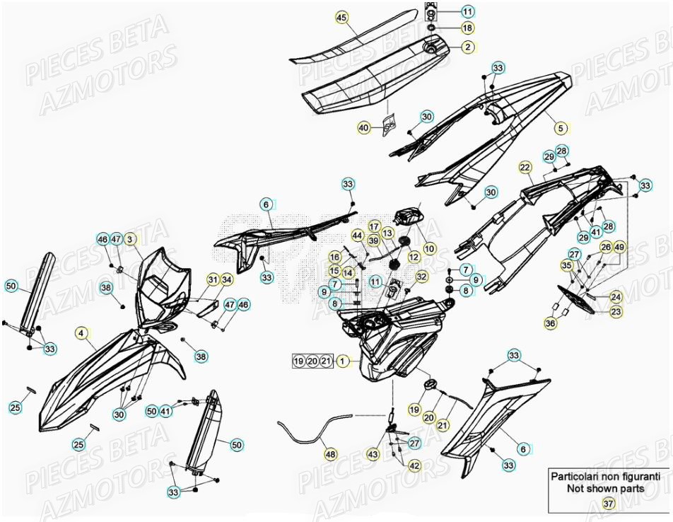 Carenages BETA Pieces Beta 50 RR RACING - 2021-2022