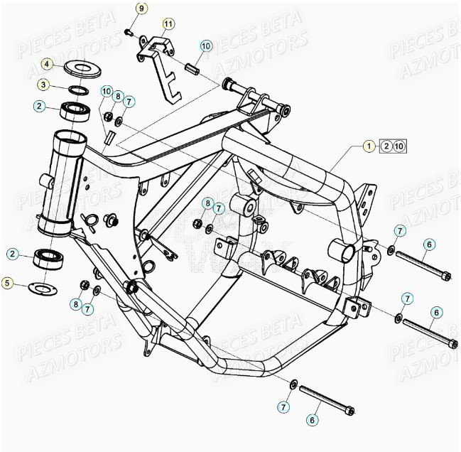 CHASSIS BETA Pieces Beta 50 RR RACING - 2021 - Pieces Origine Betamotor