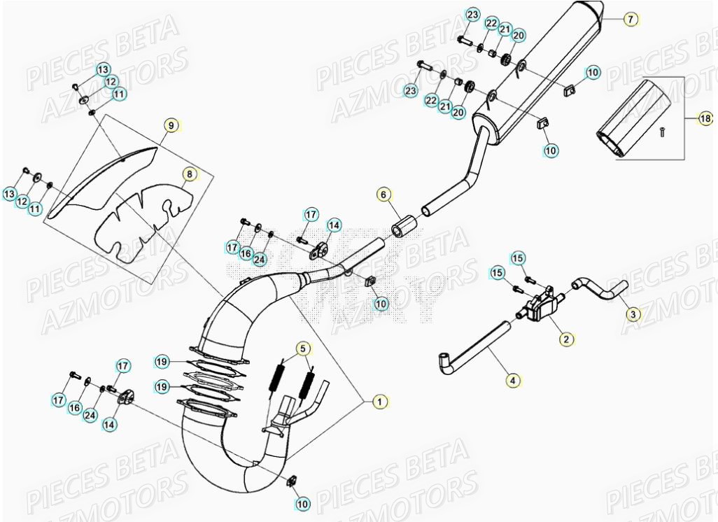 Echappement BETA Pieces Beta 50 RR RACING - 2021-2022