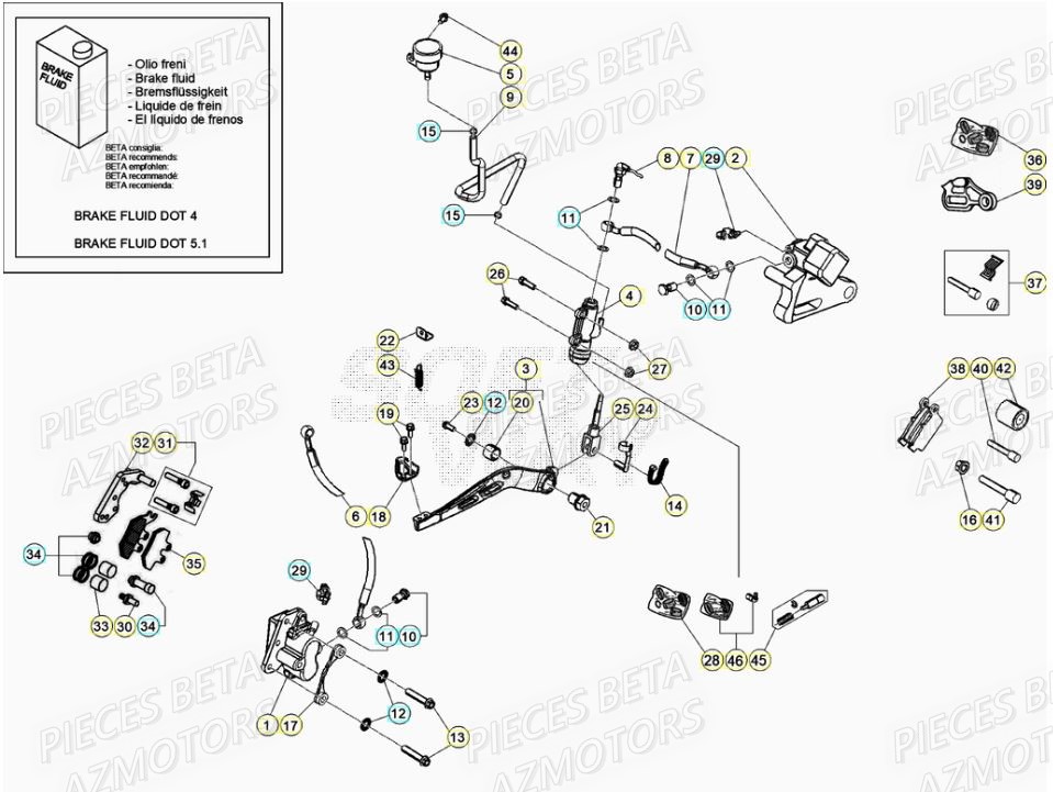 PASTILLES PINCE 25.03067/73 BETA pour FREINS de 50 RR RACING 21