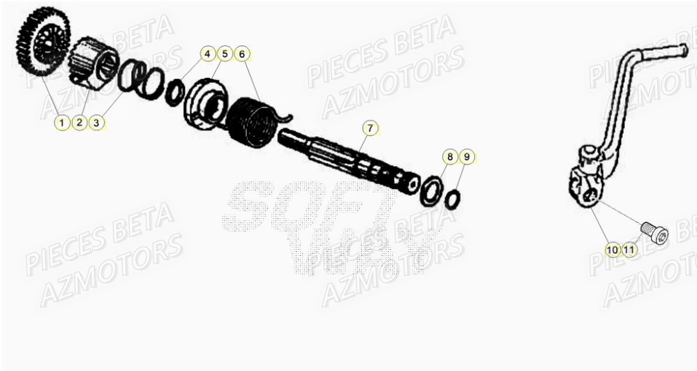Kick Starter BETA Pieces Beta 50 RR RACING - 2021-2022