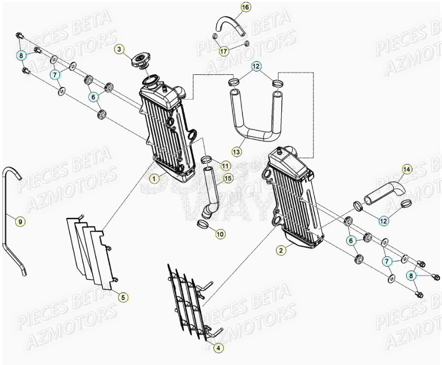 Radiateur BETA Pieces Beta 50 RR RACING - 2021-2022