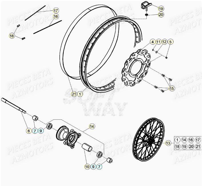 ROUE_AVANT BETA Pieces Beta 50 RR RACING - 2021 - Pieces Origine Betamotor