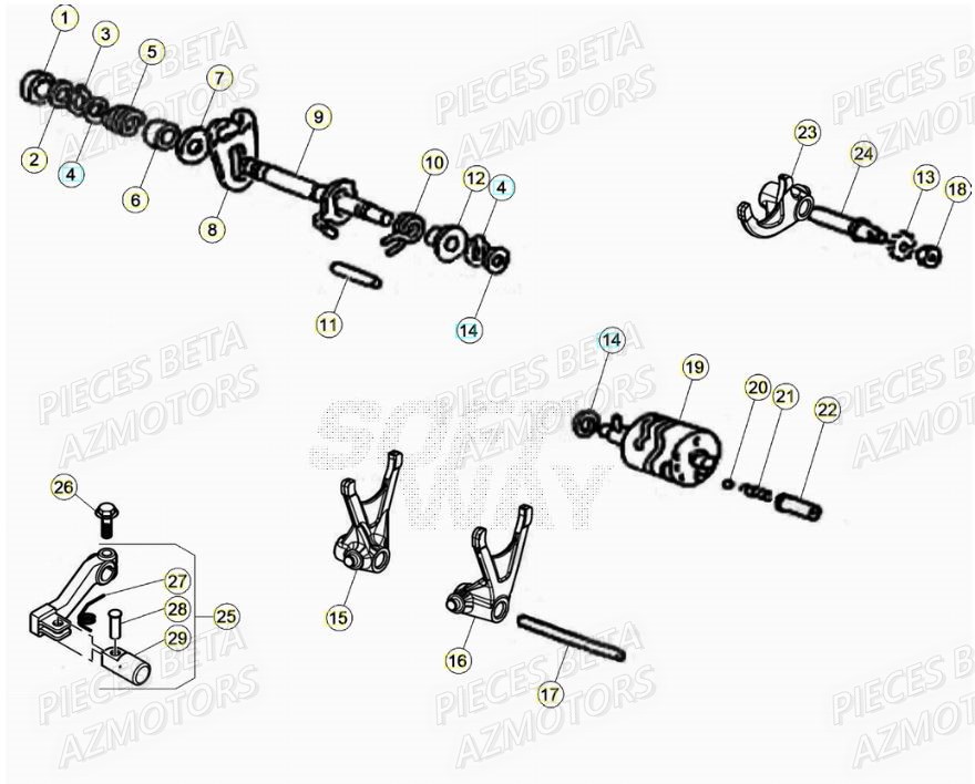 Selecteur De Vitesses BETA Pieces Beta 50 RR RACING - 2021-2022