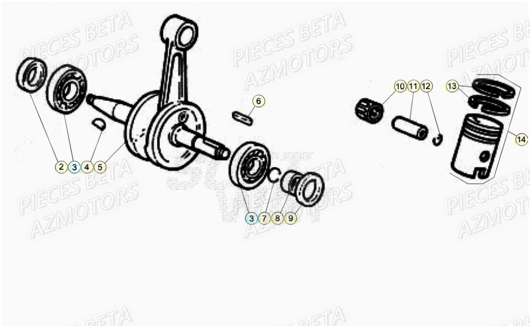 Vilebrequin BETA Pieces Beta 50 RR RACING - 2021-2022