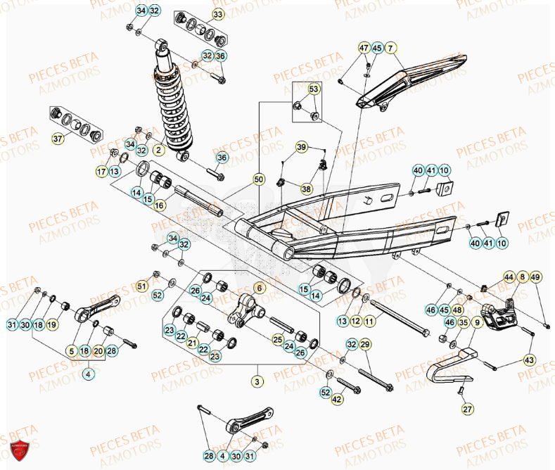 BRAS OSCILLANT pour 50 RR RACING 23