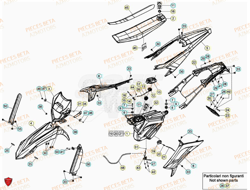 Carenages BETA Pieces Beta 50 RR RACING - 2023-2024